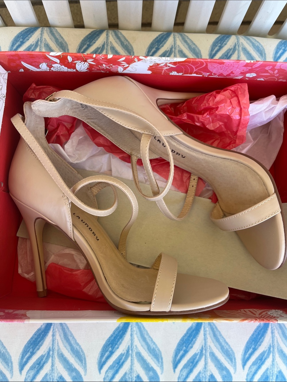 Chinese Laundry Blush Beige Strappy High Heel Sandals